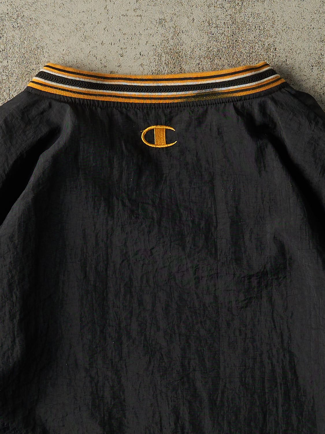 Vintage 90s Black Pittsburgh Steelers Champion Pullover Windbreaker Jacket (XXL/XXXL)
