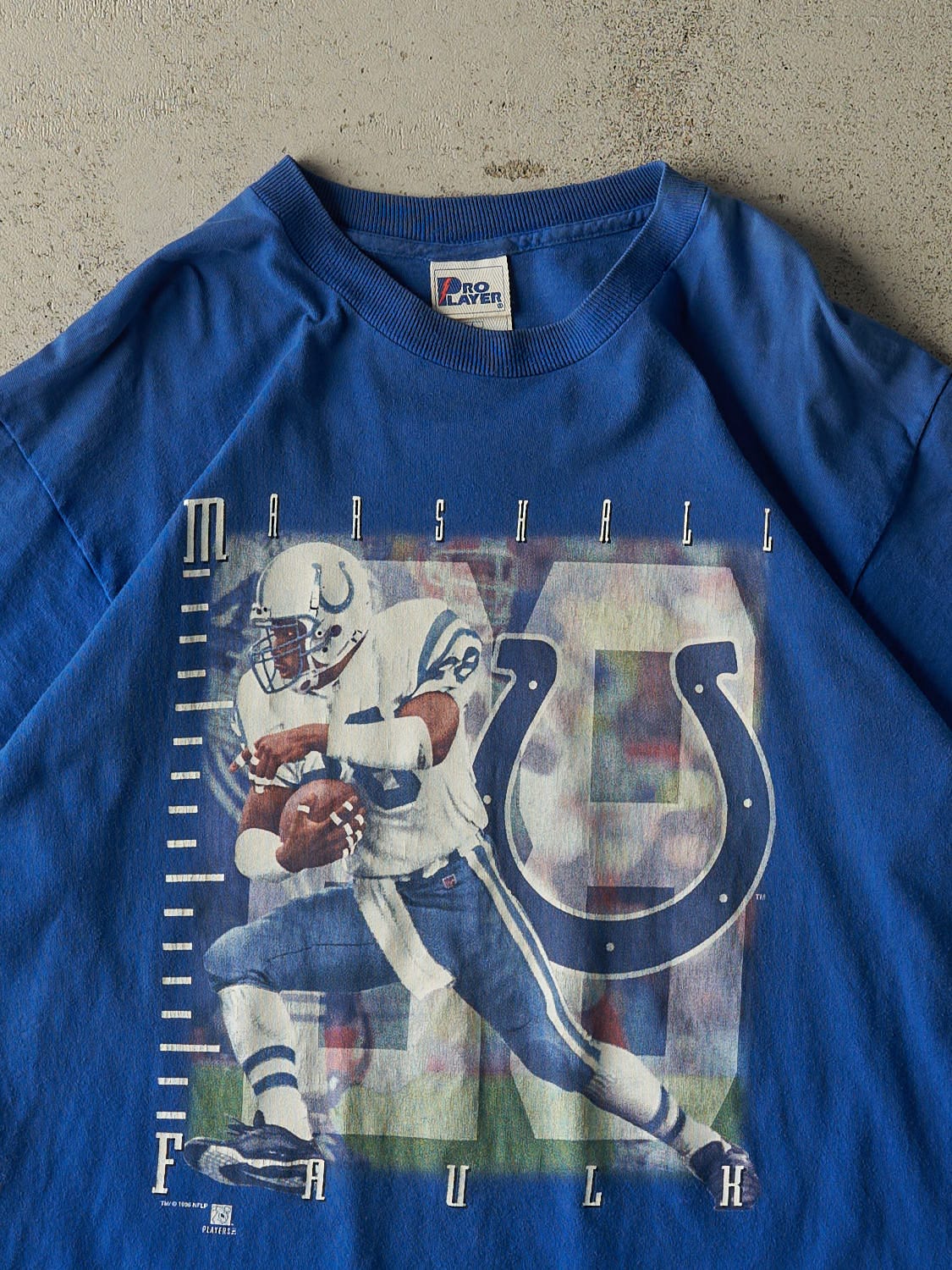 Vintage 96' Blue Indianapolis Colts Marshall Faulk Tee (L/XL)