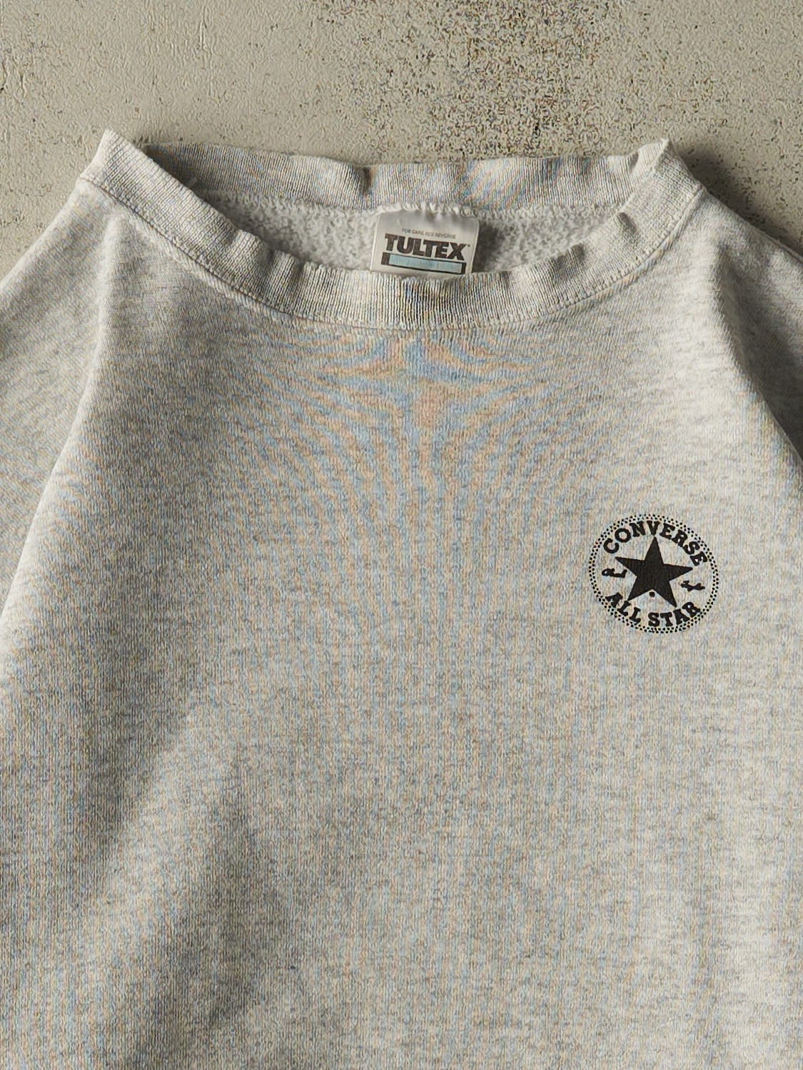 Vintage 90s  Heather Grey Converse All Star Logo Crewneck (L/XL)