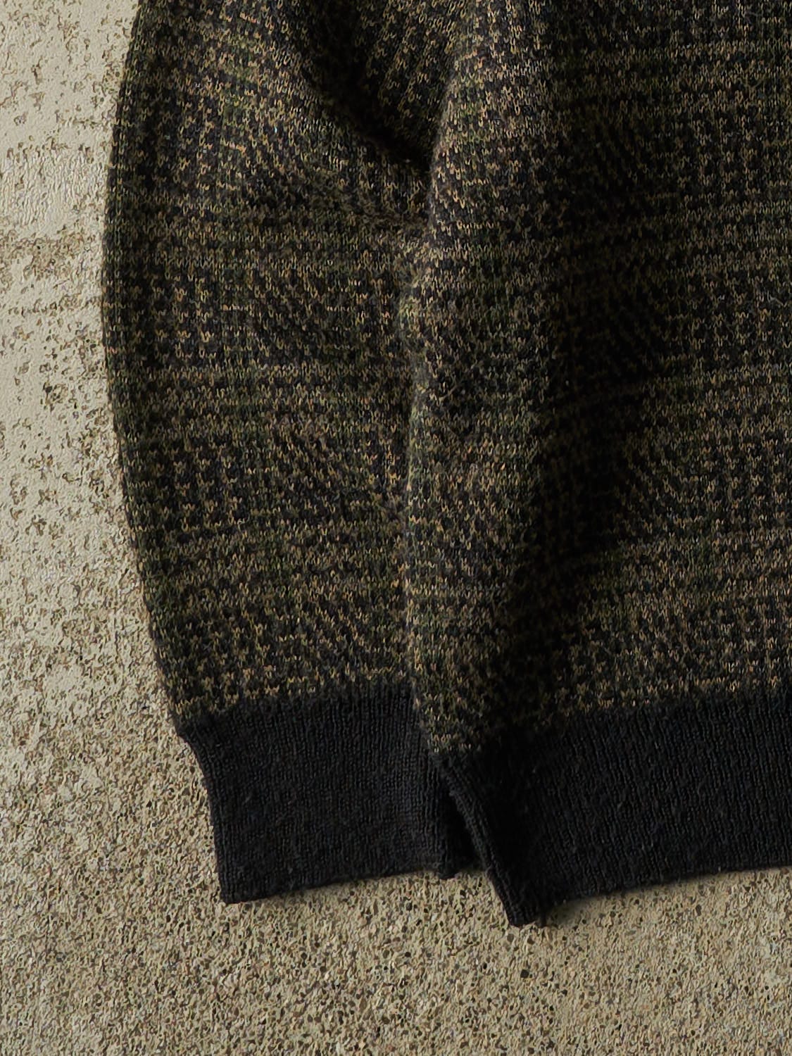Vintage 80s Brown Quarter Button Knit Sweater (L/XL)