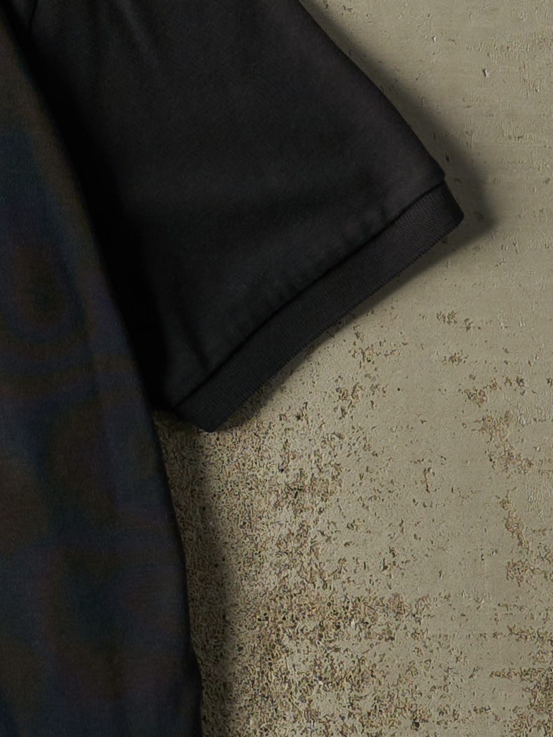 Vintage 90s Faded Black Polo Quarter Button Tee (L)
