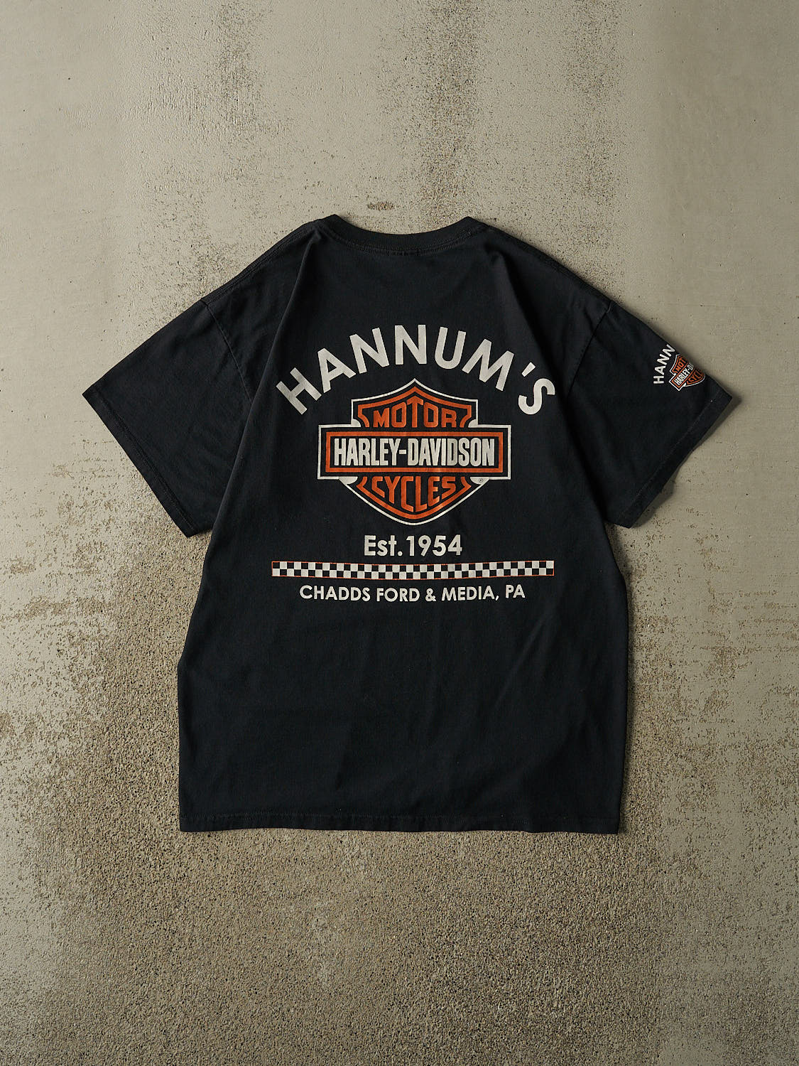 Vintage Y2K Black Harley Davidson Chadds Ford & Media, PA Tee (M/L)