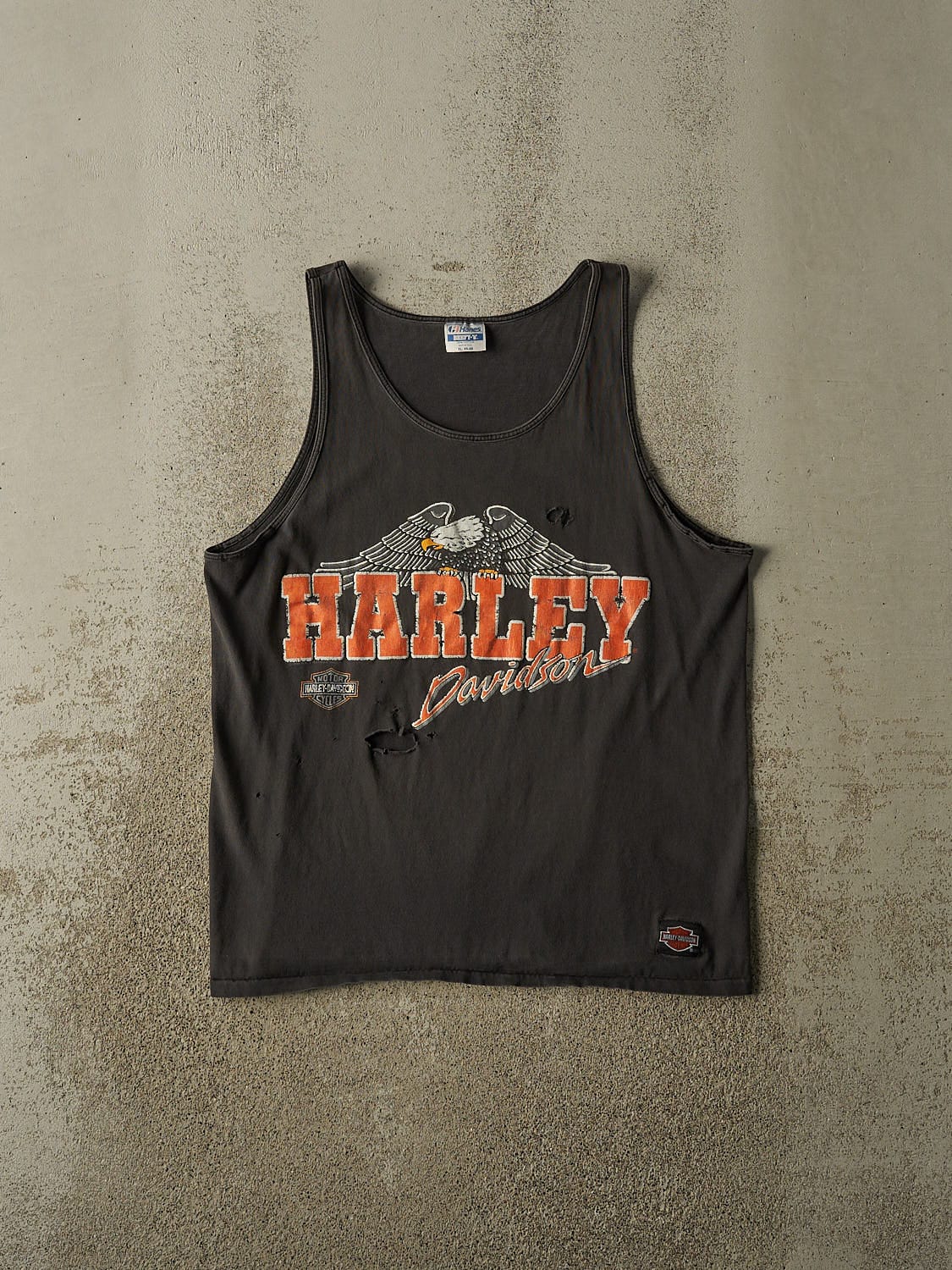 Vintage 90' Faded Black Harley Davidson Fresno, CA Tank (L/XL)