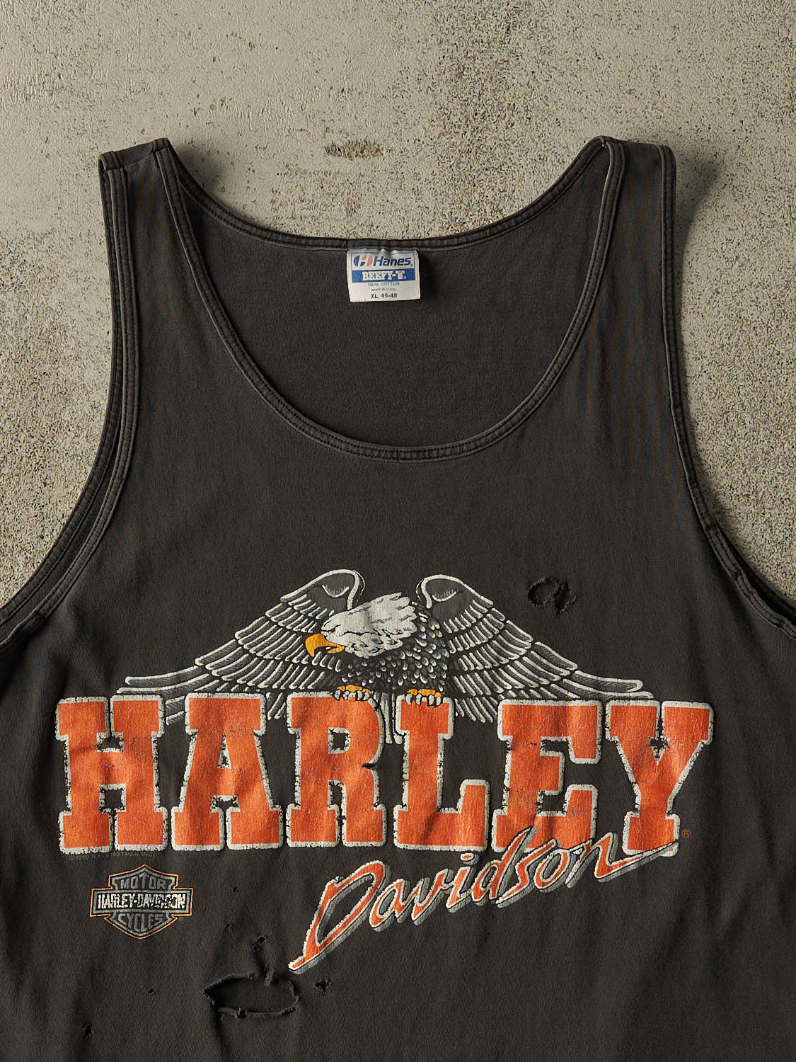 Vintage 90' Faded Black Harley Davidson Fresno, CA Tank (L/XL)