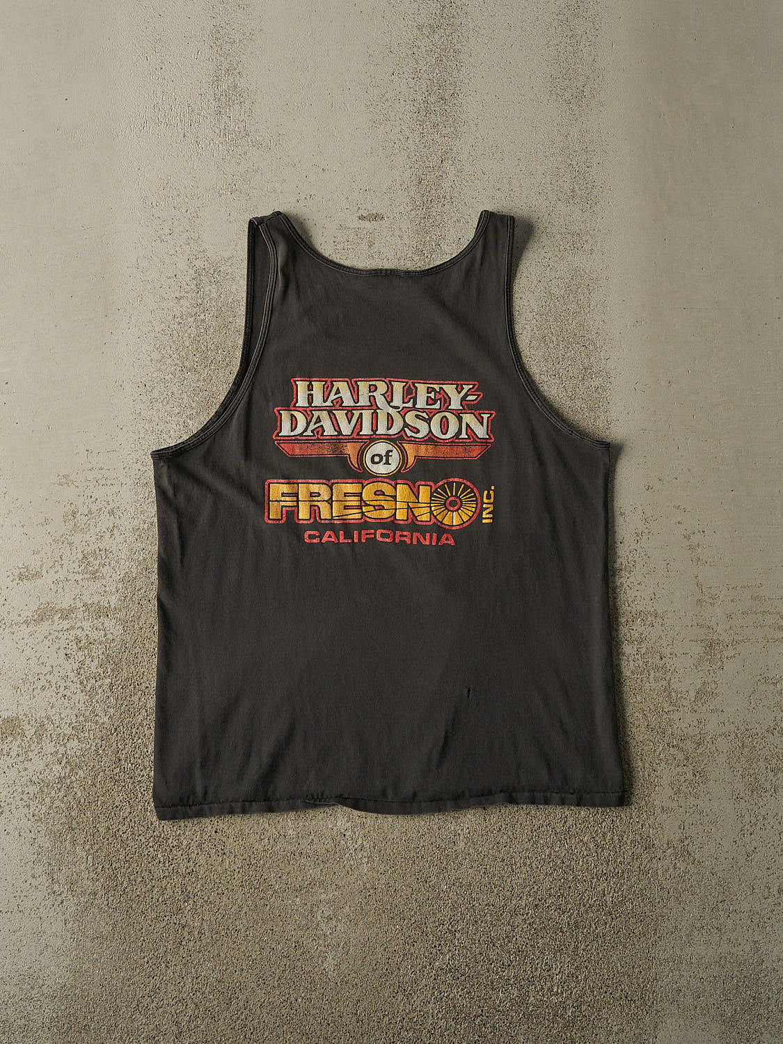 Vintage 90' Faded Black Harley Davidson Fresno, CA Tank (L/XL)