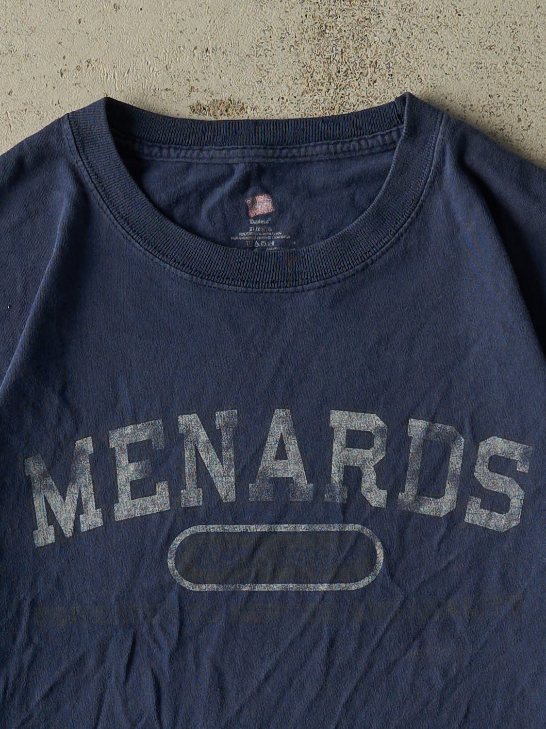 Vintage Y2K Navy Blue Menards Tee (L)