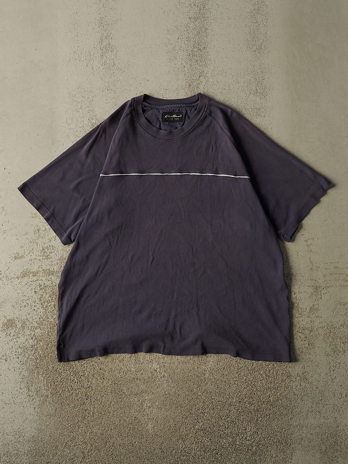 Vintage 90s Navy Blue Eddie Bauer Textured Tee (XL)