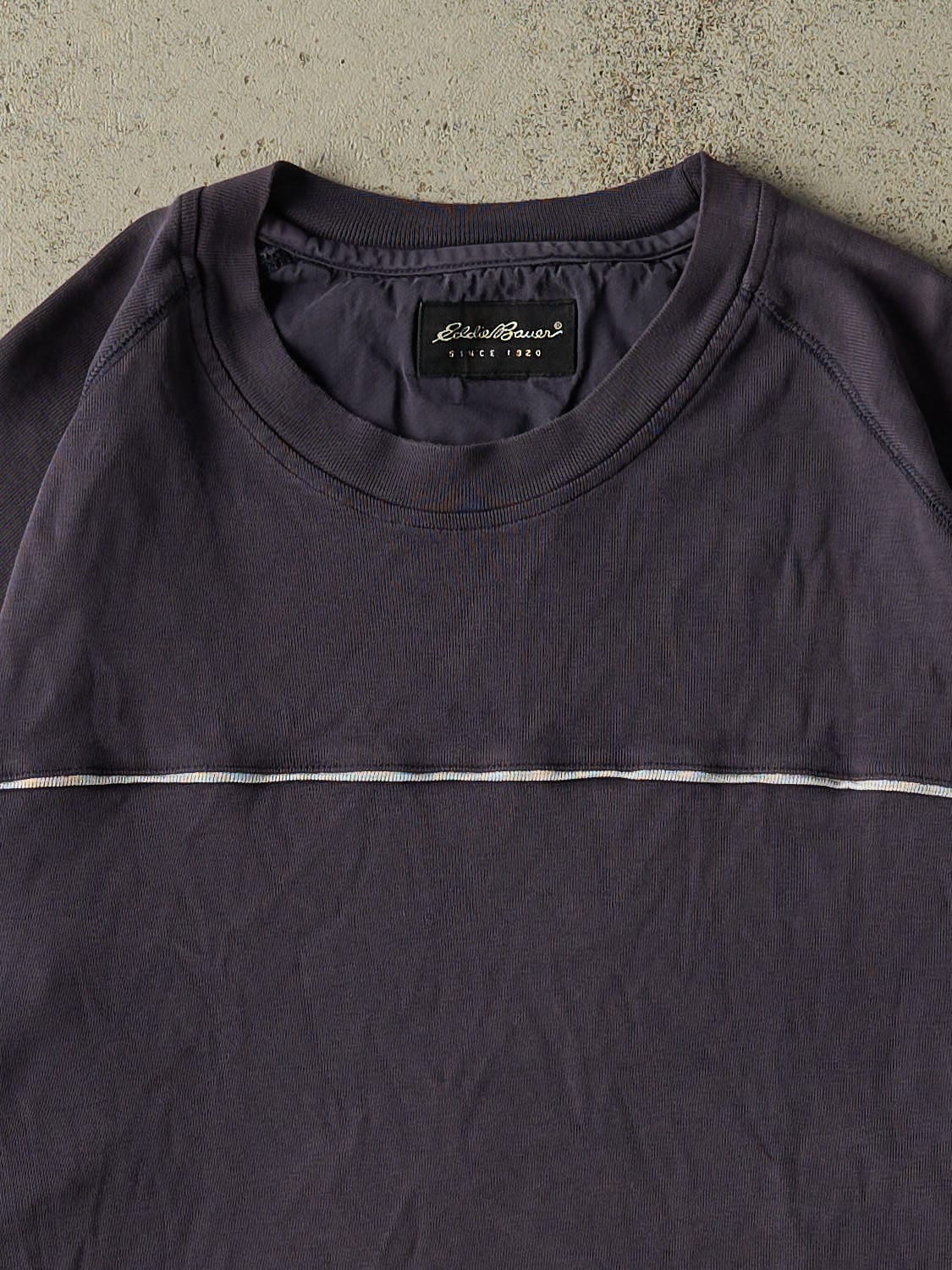 Vintage 90s Navy Blue Eddie Bauer Textured Tee (XL)