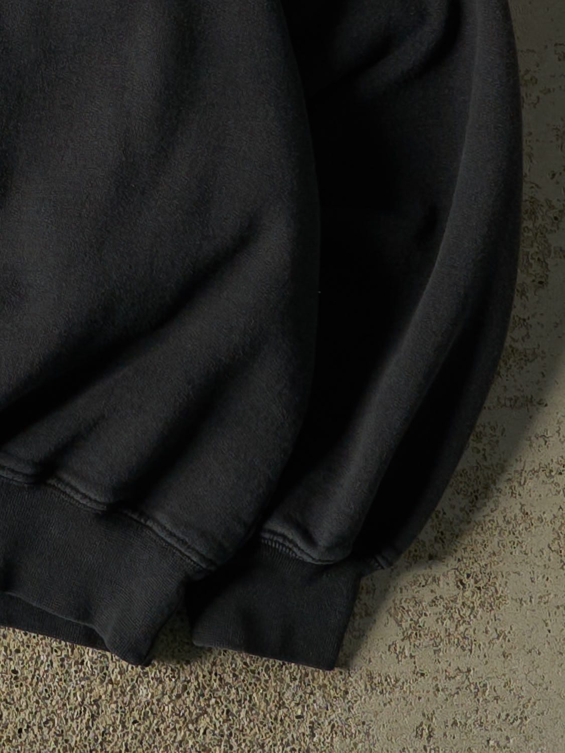 Vintage 90s Faded Black Adidas Logo Crewneck (M/L)