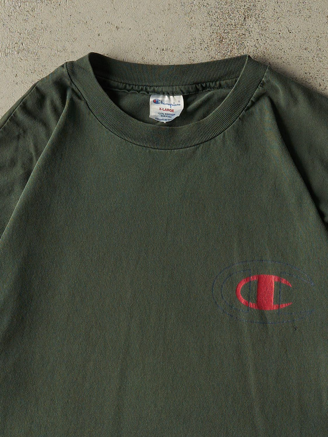 Vintage 90s Green Champion Single Stitch Tee (L/XL)