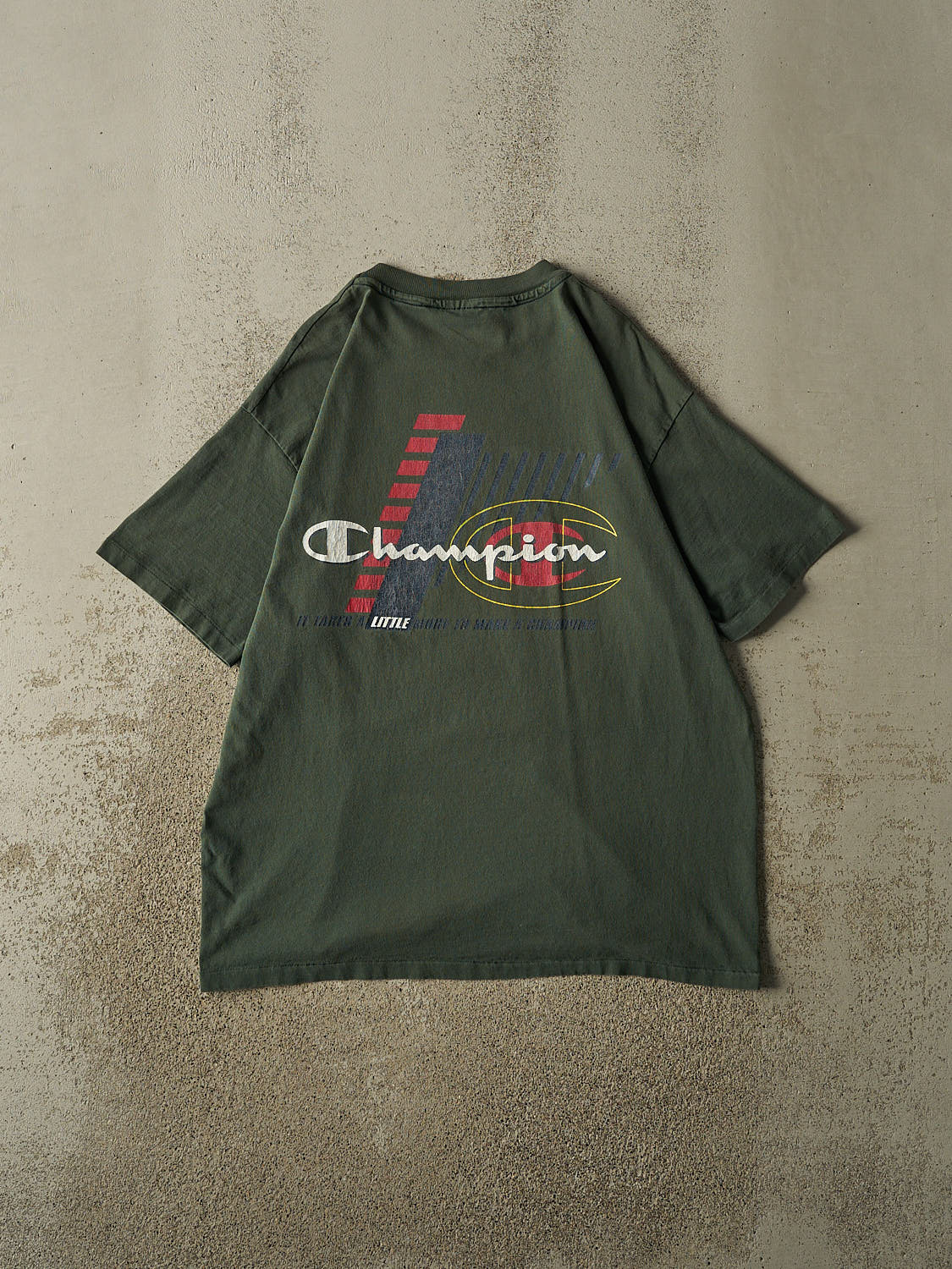 Vintage 90s Green Champion Single Stitch Tee (L/XL)