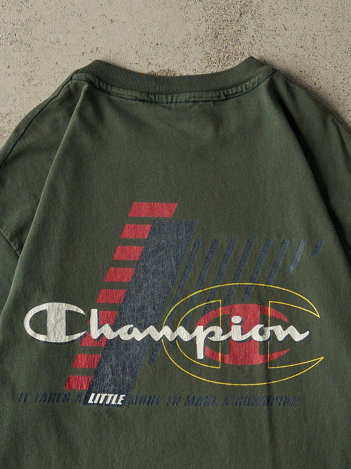 Vintage 90s Green Champion Single Stitch Tee (L/XL)