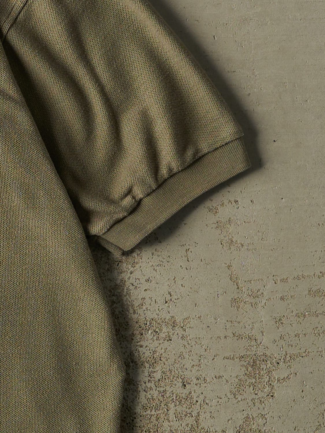 Vintage 90s Beige Polo Quarter Button Tee (L/XL)