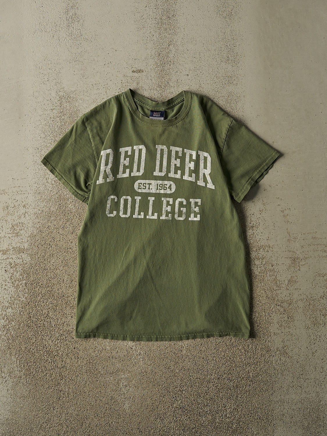 Vintage Y2K Sun Faded Green Red Deer College Tee (S/M)