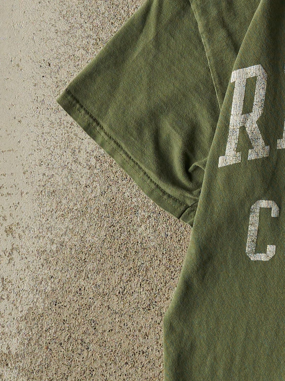 Vintage Y2K Sun Faded Green Red Deer College Tee (S/M)