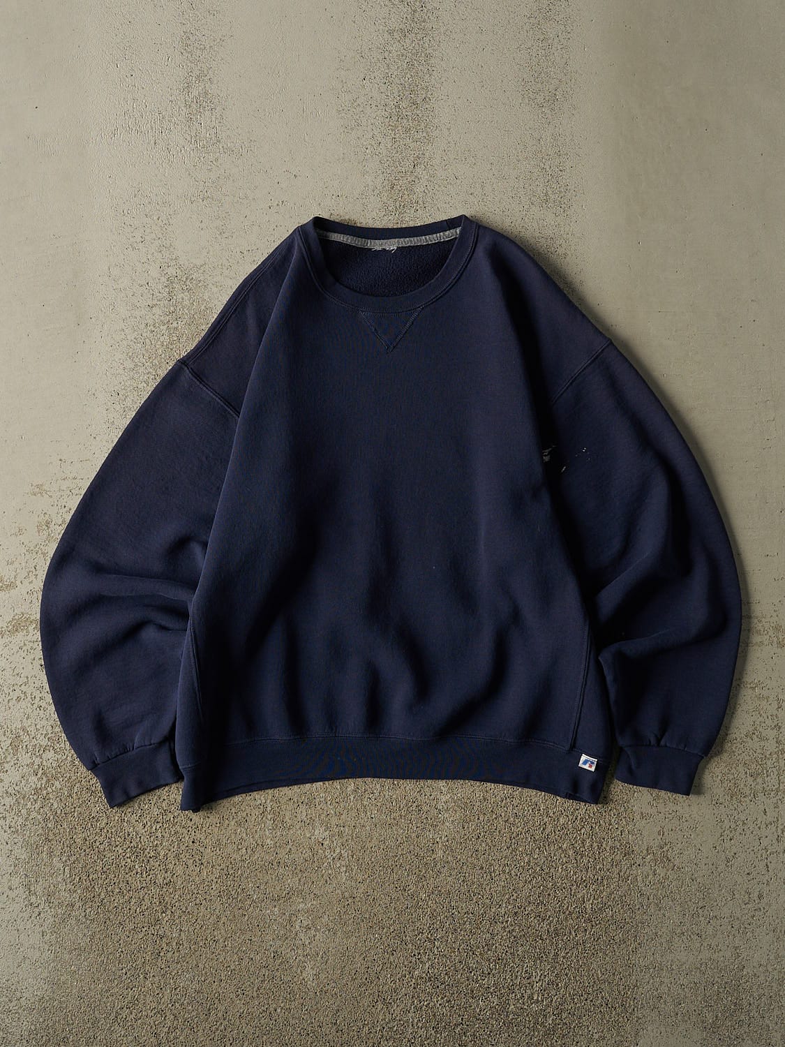 Vintage Y2K Navy Blue Russell Athletic Blank Crewneck (XL)
