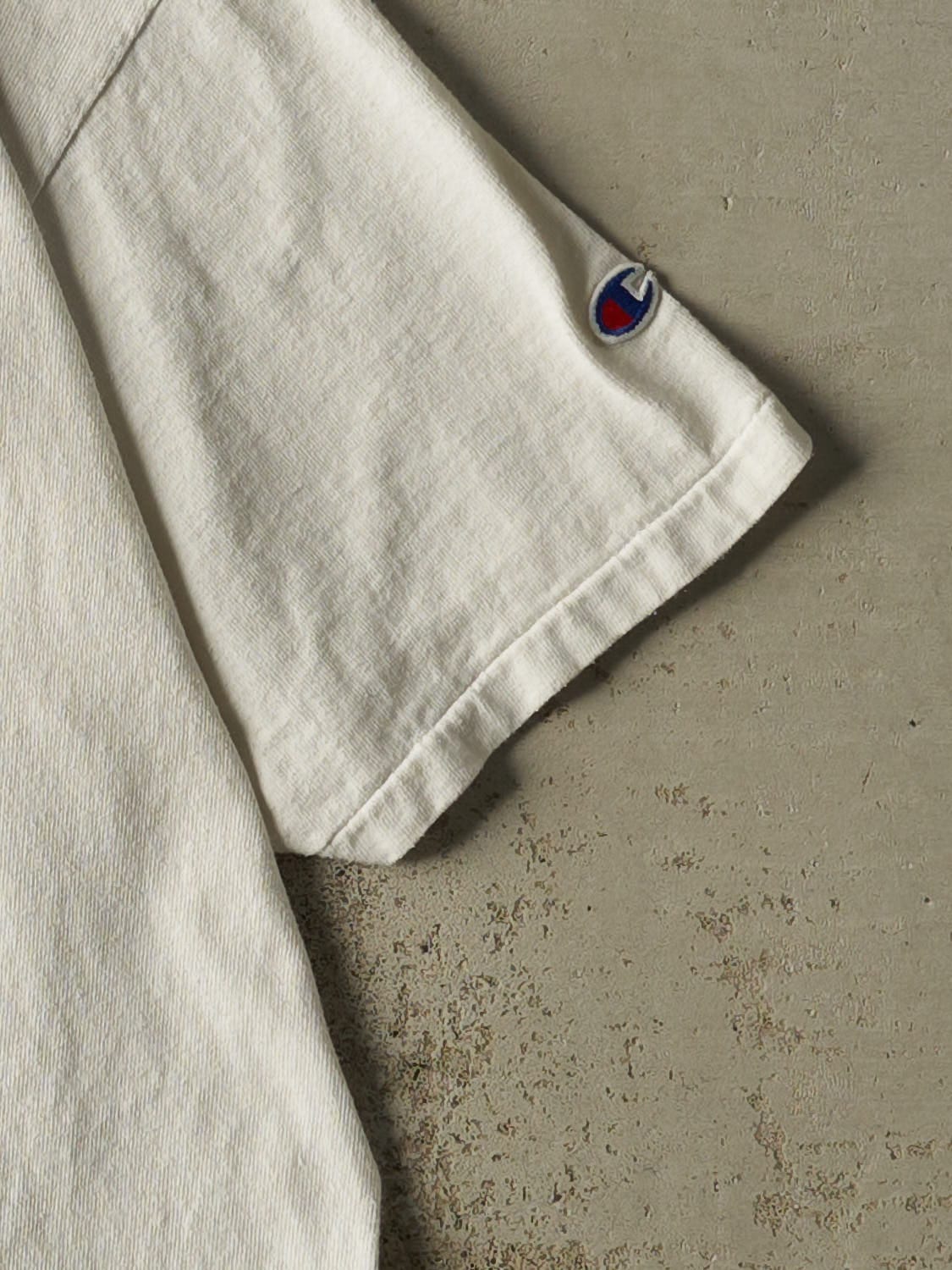 Vintage 90s White Champion Logo Tee (L)