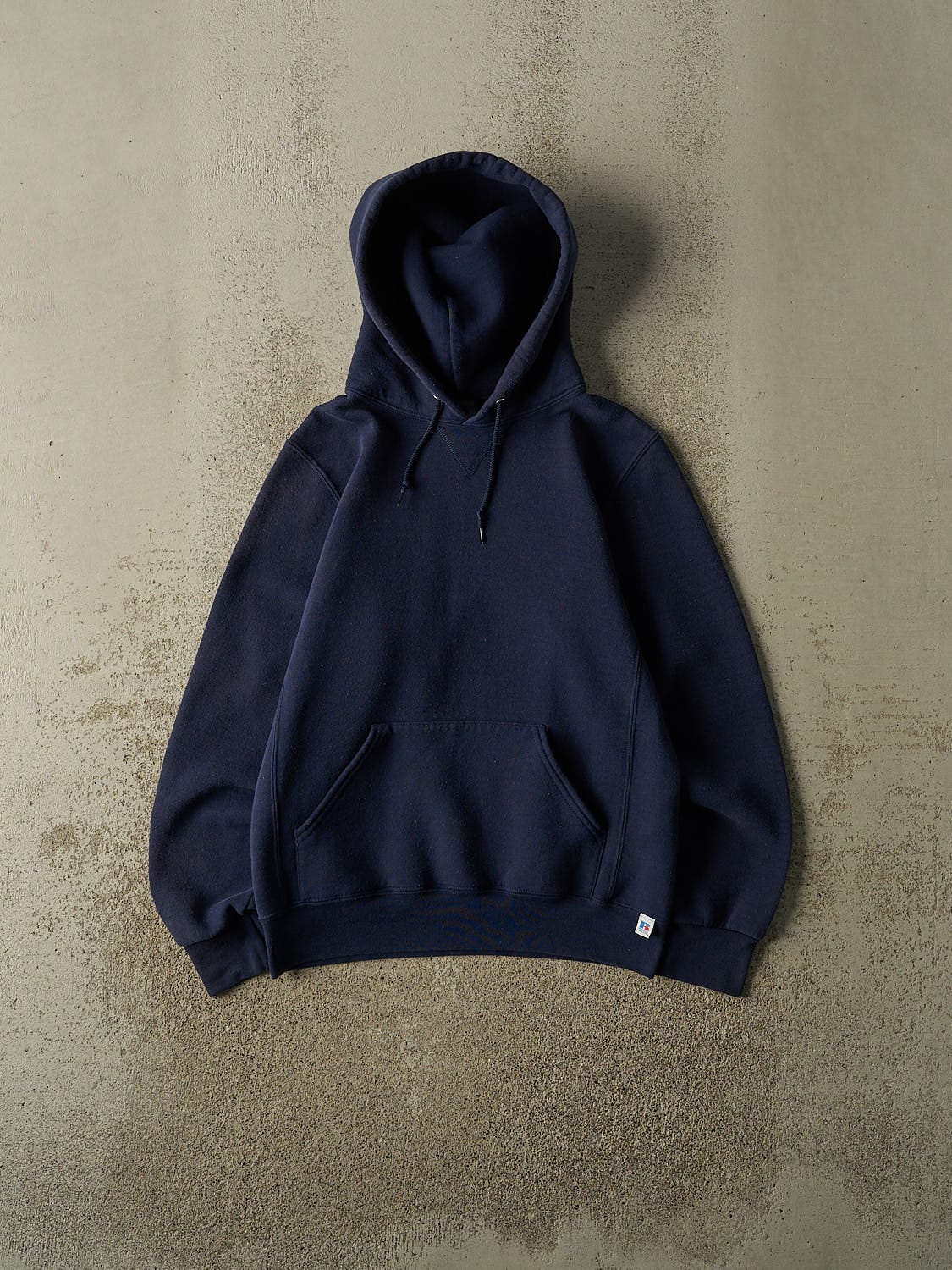 Vintage Y2K Navy Blue Russell Athletic Blank Hoodie (XS/S)