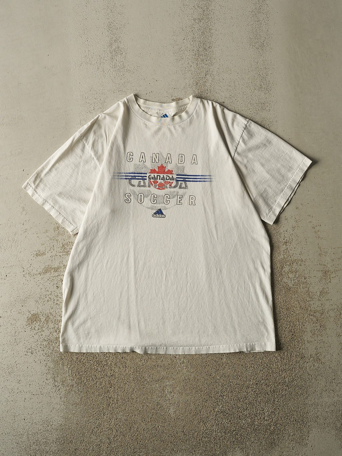 Vintage 90s White Adidas Canada Soccer Tee (XL)