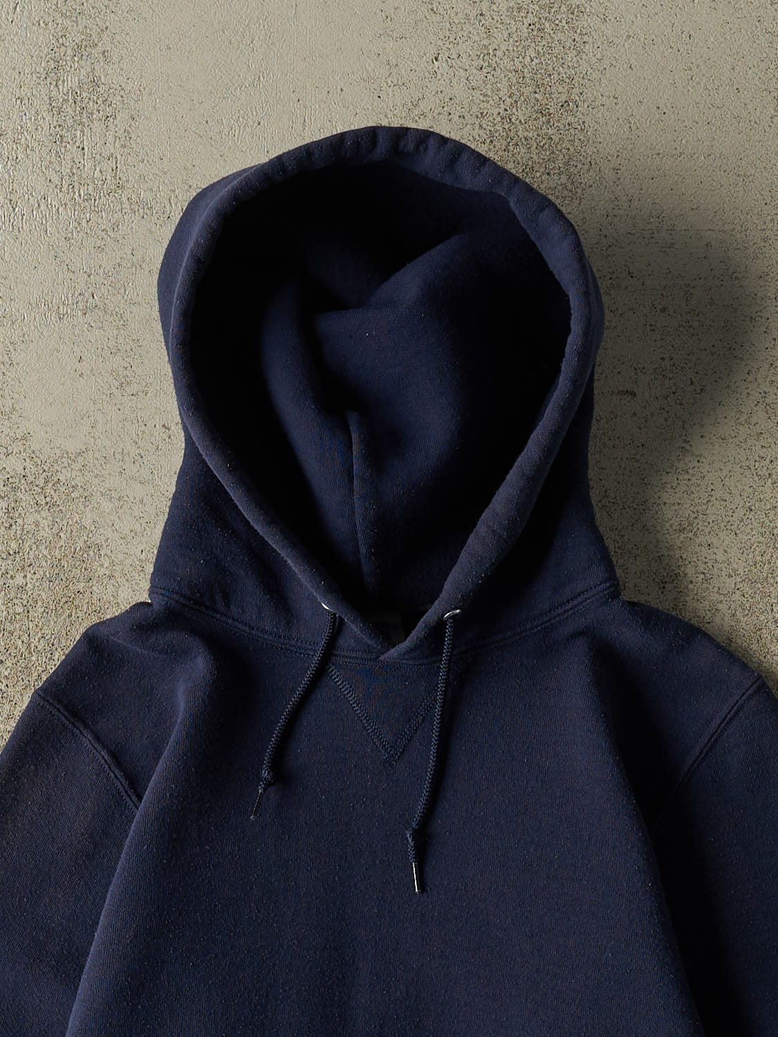 Vintage Y2K Navy Blue Russell Athletic Blank Hoodie (XS/S)