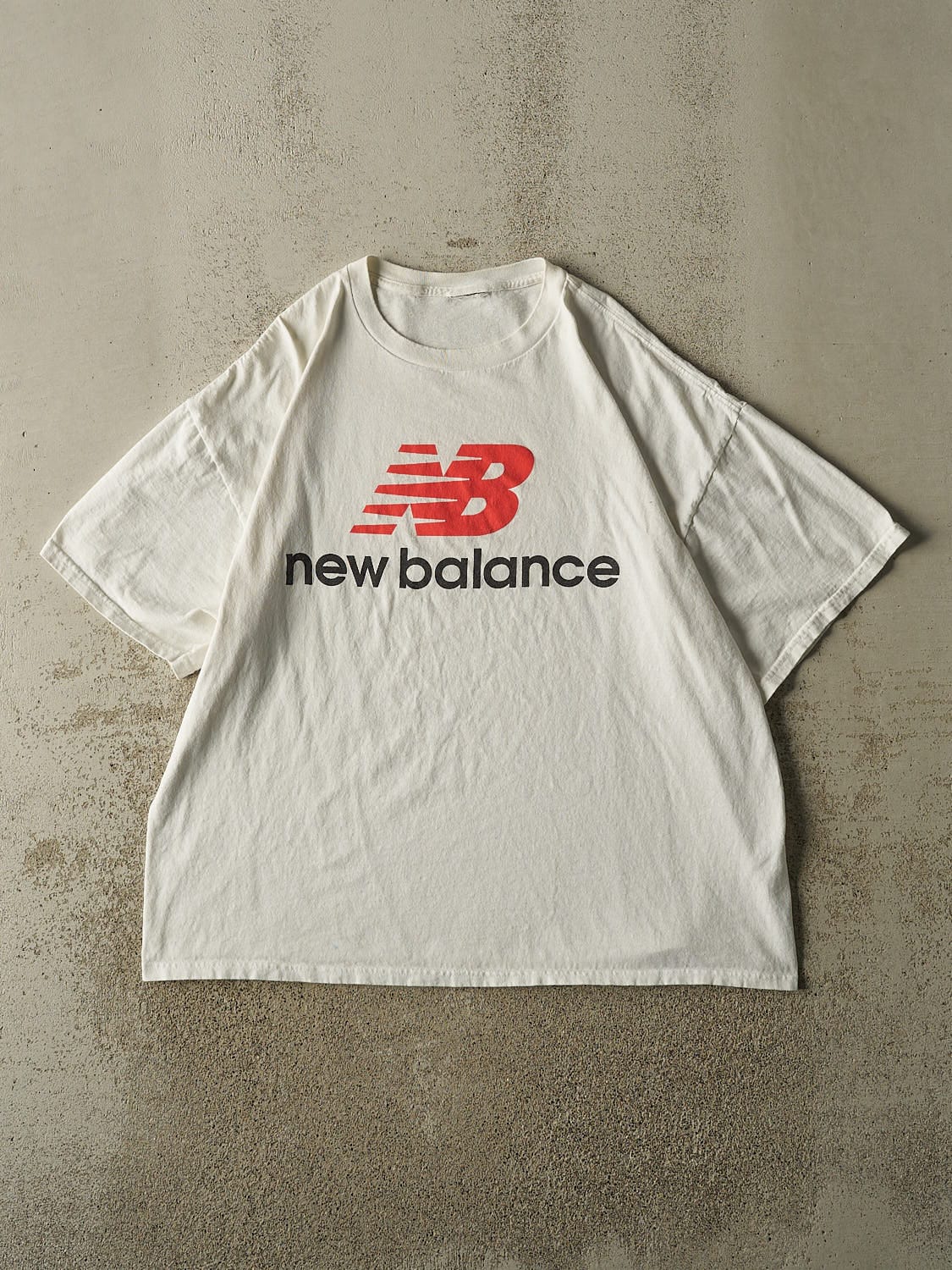 Vintage Y2K White New Balance Logo Tee (L/XL)