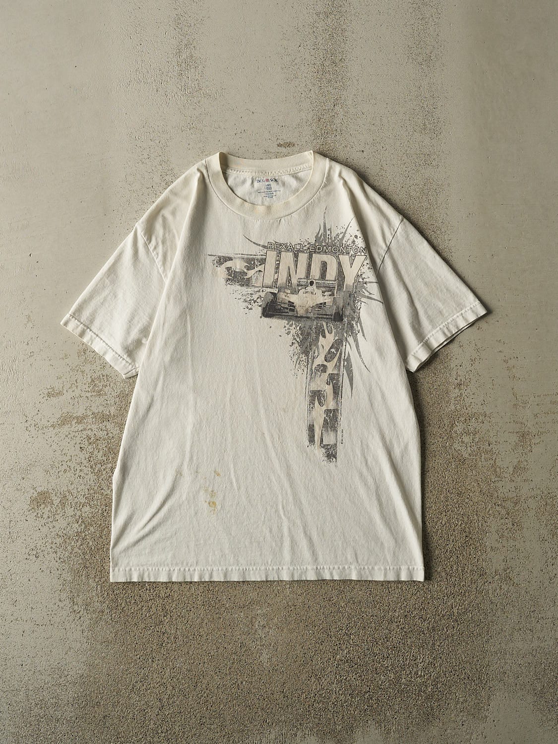 Vintage Y2K White Rexall Edmonton Indy Racing Tee (L/XL)