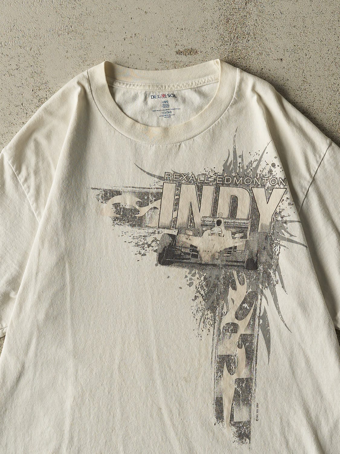 Vintage Y2K White Rexall Edmonton Indy Racing Tee (L/XL)