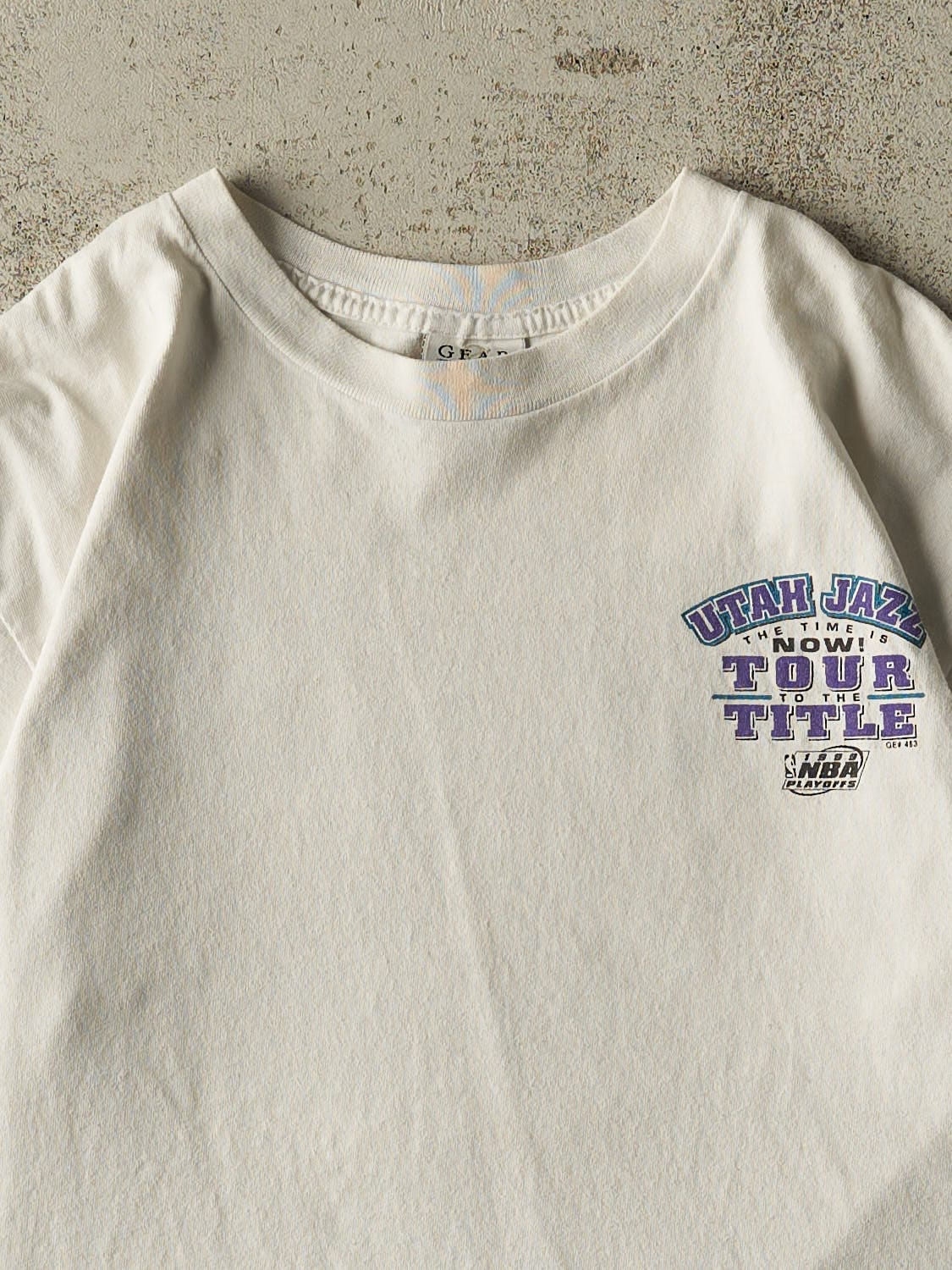 Vintage 99' White Utah Jazz "Tour to the Title" Tee (M/L)