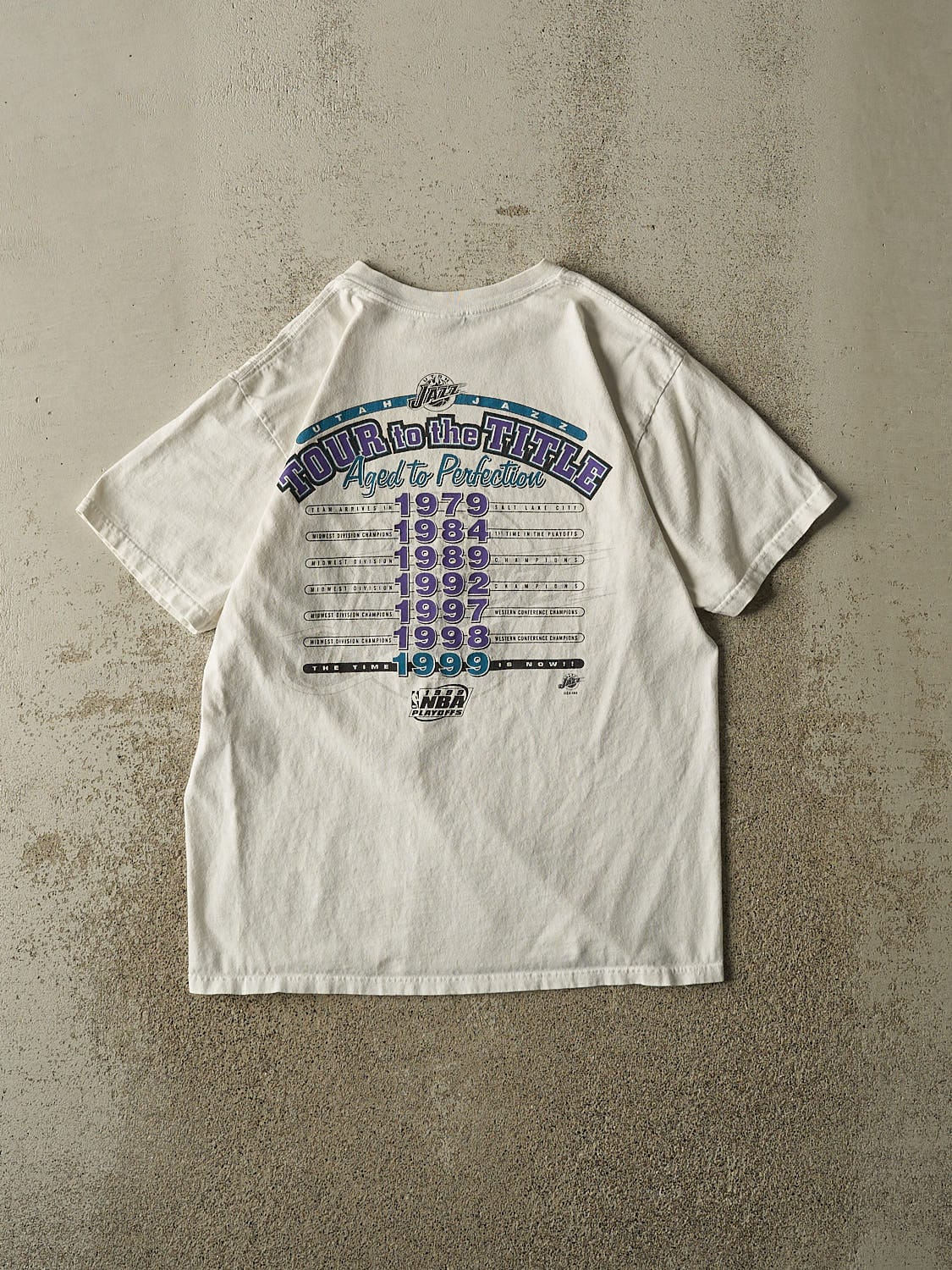 Vintage 99' White Utah Jazz "Tour to the Title" Tee (M/L)