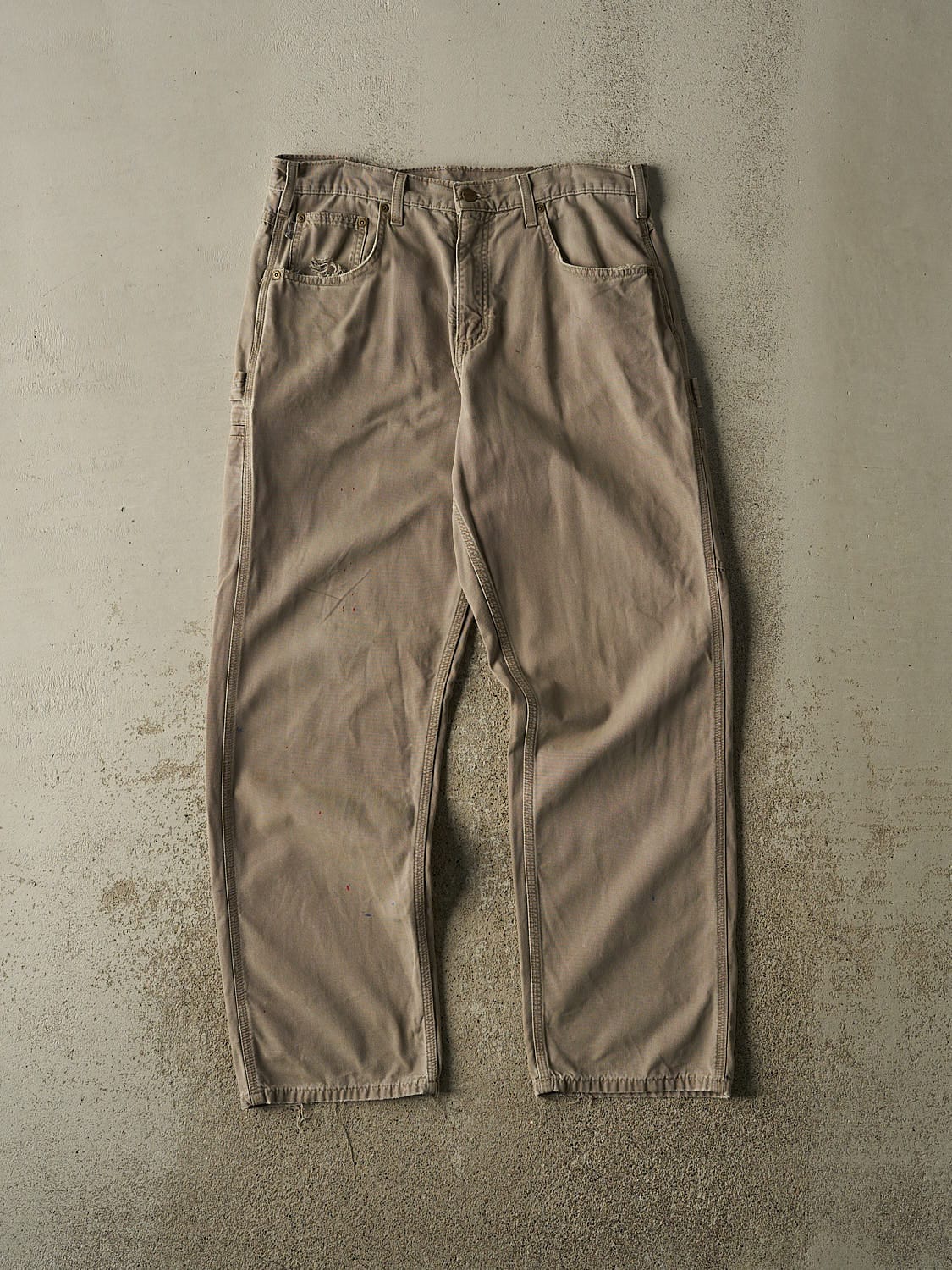 Vintage 90s Beige Carhartt Carpenter Pants (33x31)