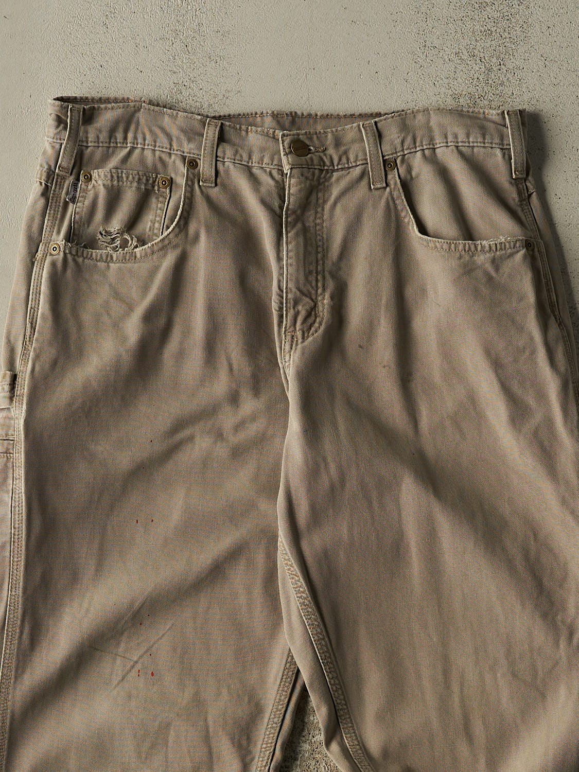 Vintage 90s Beige Carhartt Carpenter Pants (33x31)