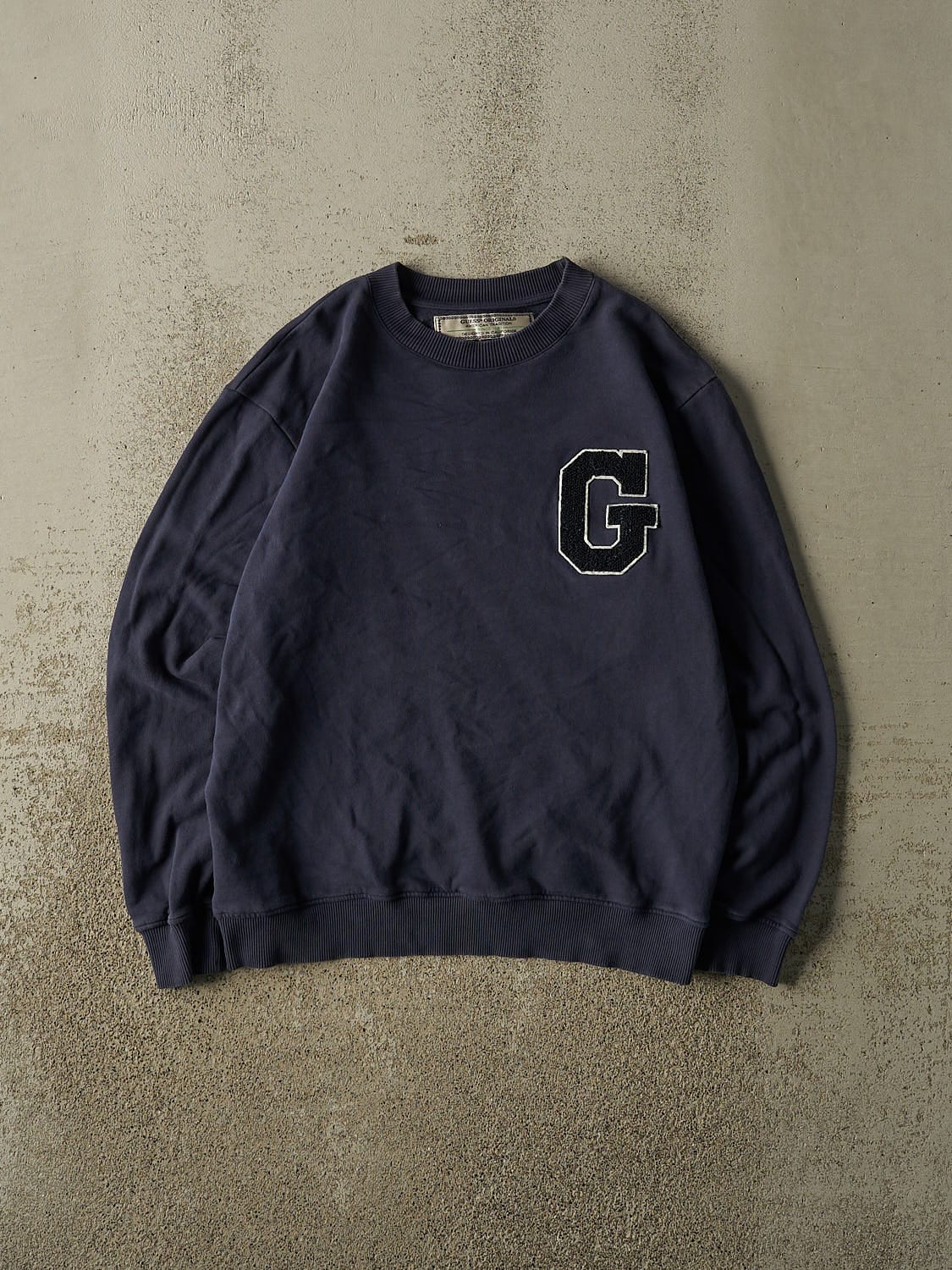 Vintage 90s Navy Blue Guess Embroidered Crewneck (S/M)