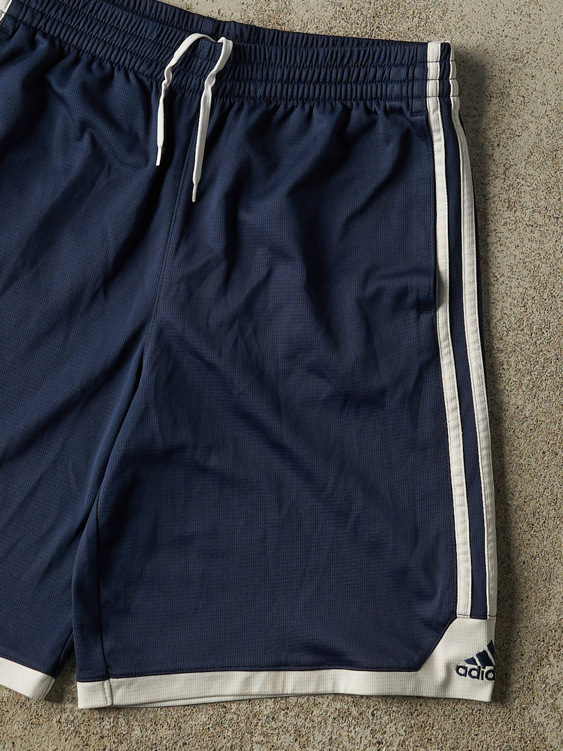 Vintage Y2K Navy Blue Adidas Track Shorts (28x9)