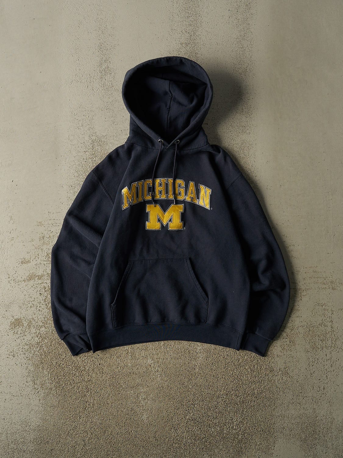 Vintage Y2K Navy Blue University of Michigan Embroidered Hoodie (S)