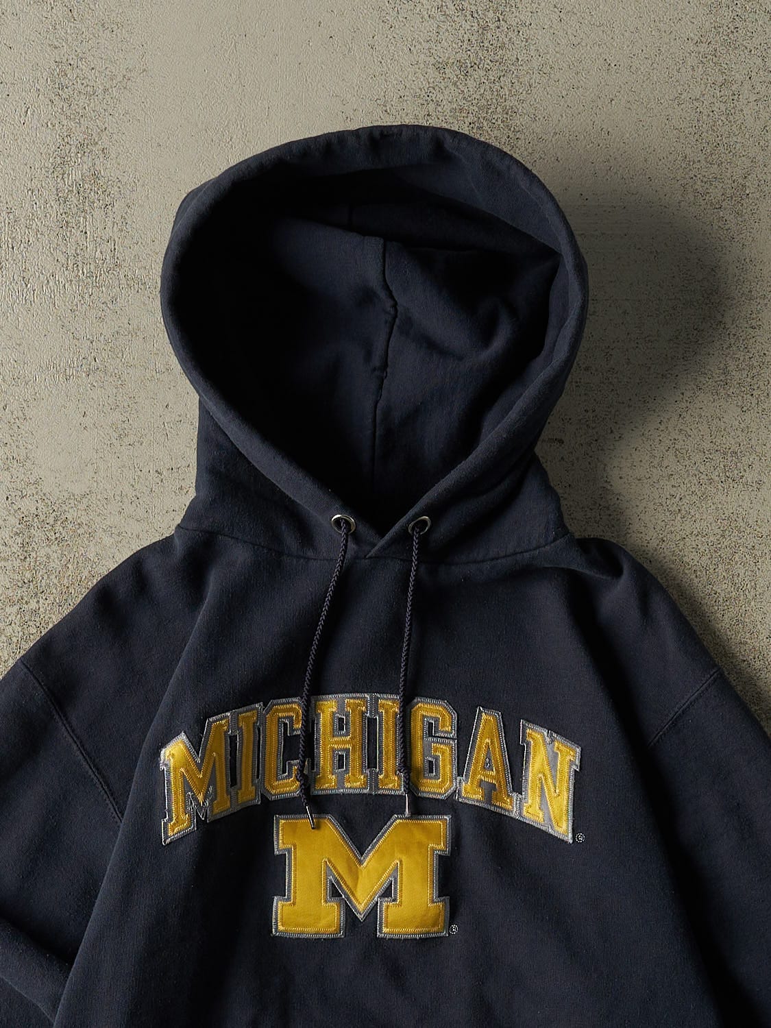 Vintage Y2K Navy Blue University of Michigan Embroidered Hoodie (S)