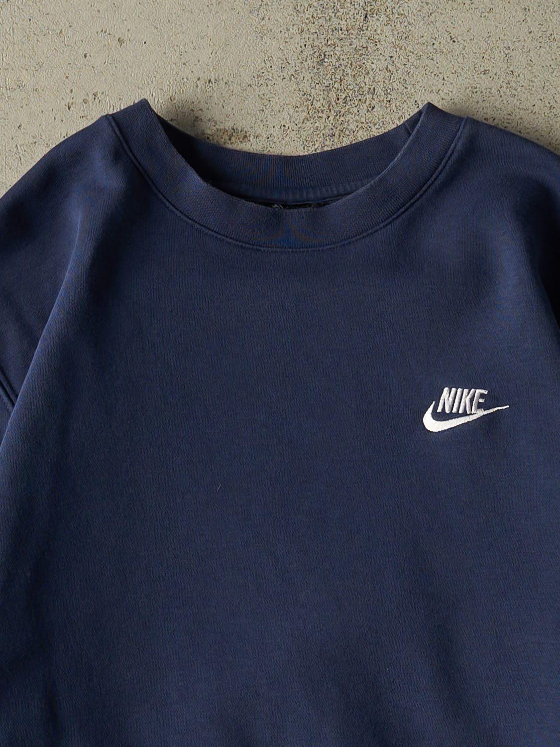 Vintage Y2K Navy Blue Nike Embroidered Crewneck (M)