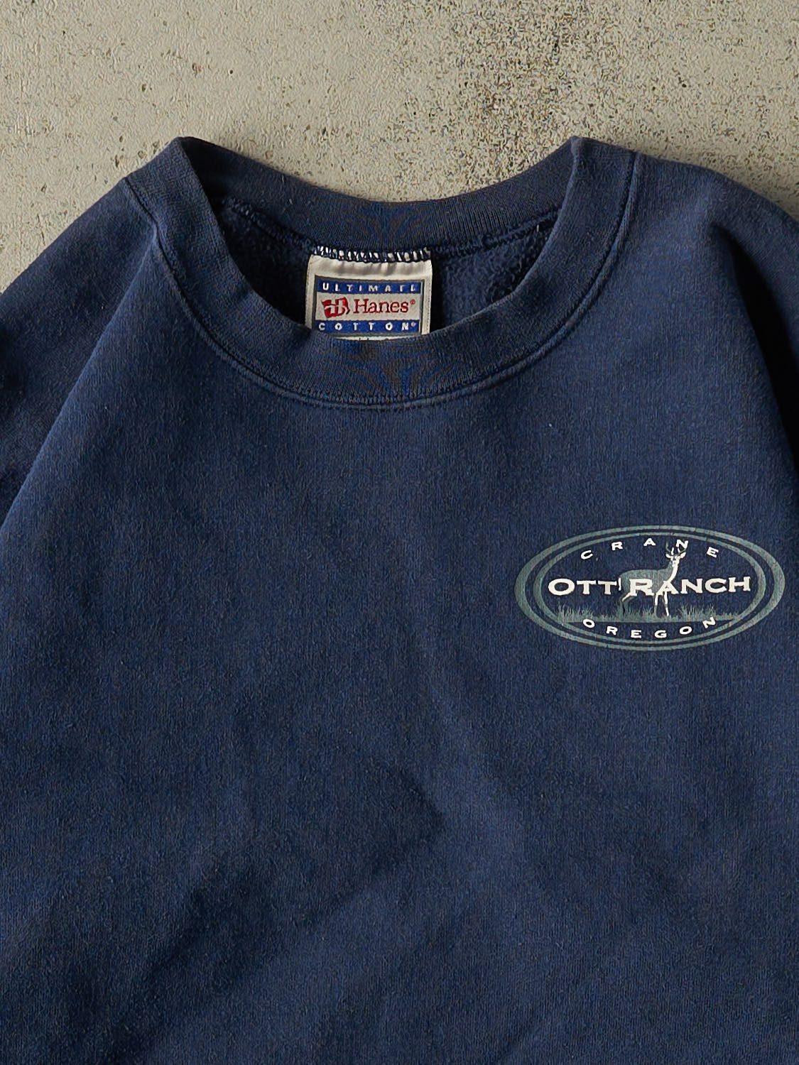 Vintage 90s Navy Blue OTT Ranch Oregon Crewneck (S/M)