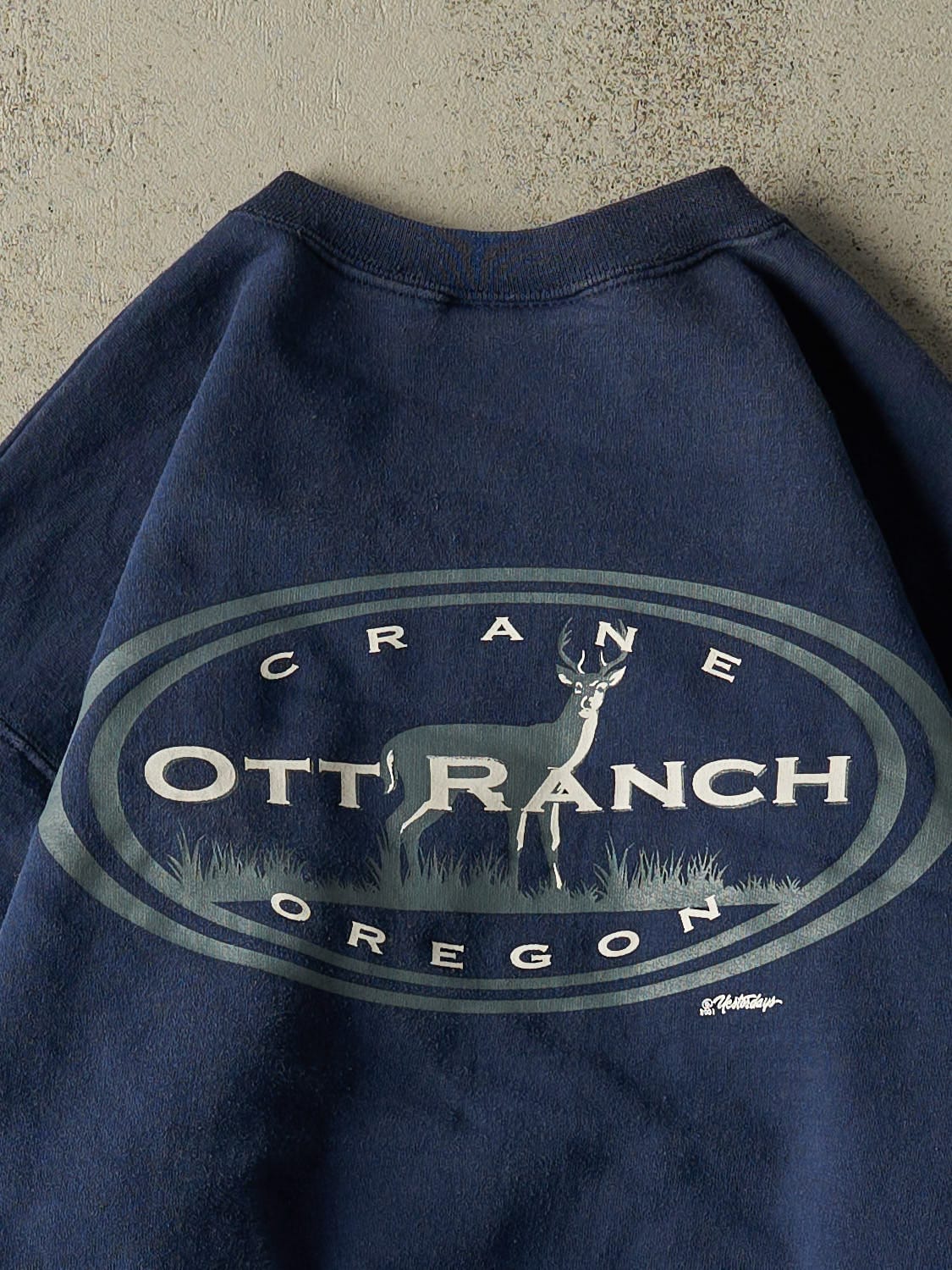 Vintage 90s Navy Blue OTT Ranch Oregon Crewneck (S/M)