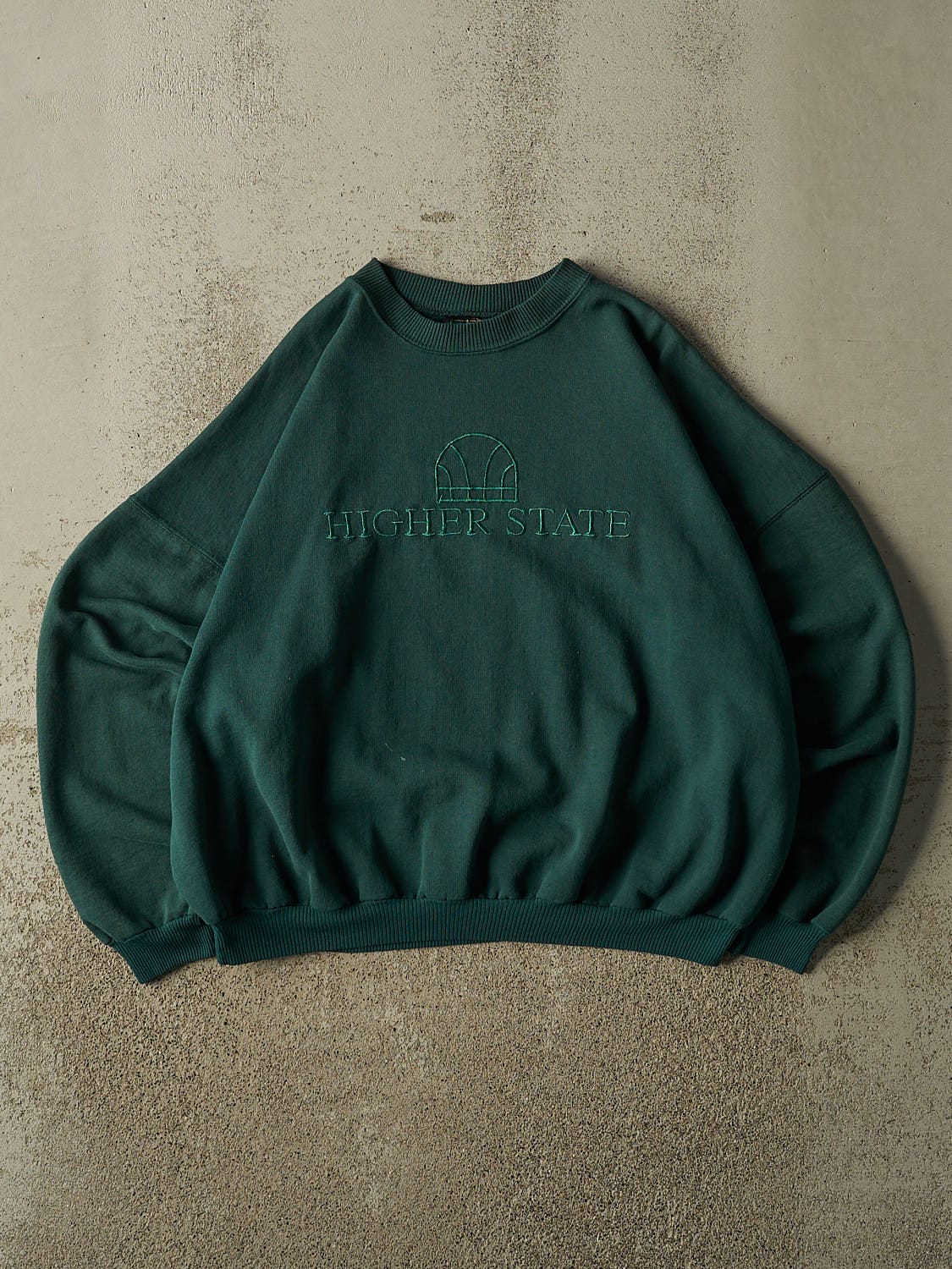 Vintage 90s Green Higher State Embroidered Crewneck (M/L)