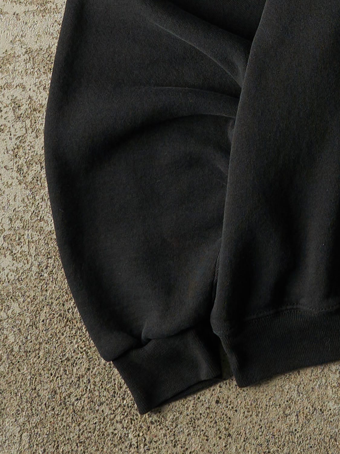Vintage 90s Black Russell Athletic Blank Quarter Zip Sweater (S)
