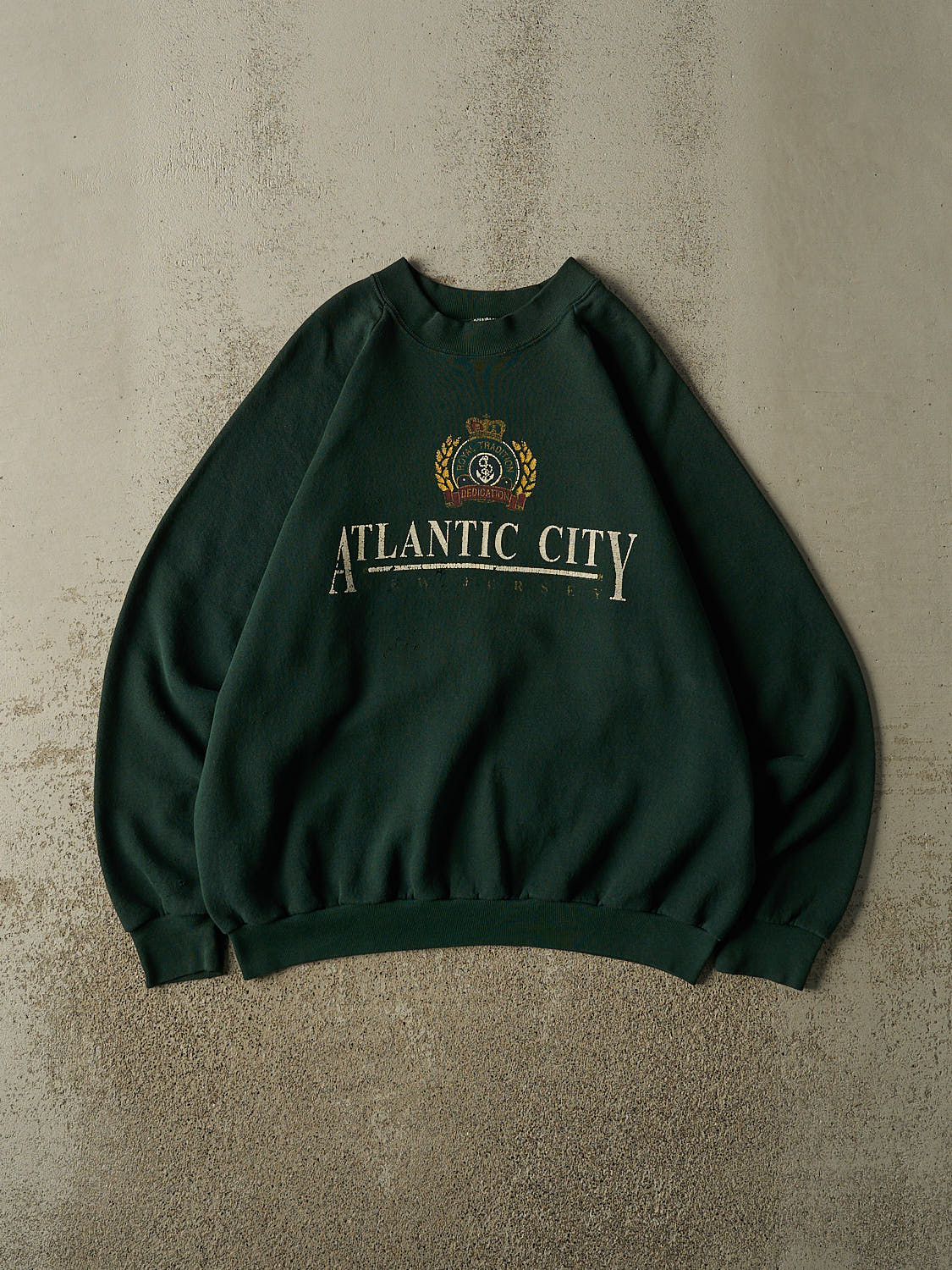 Vintage 80s Green Atlantic City New Jersey Crewneck (XL)