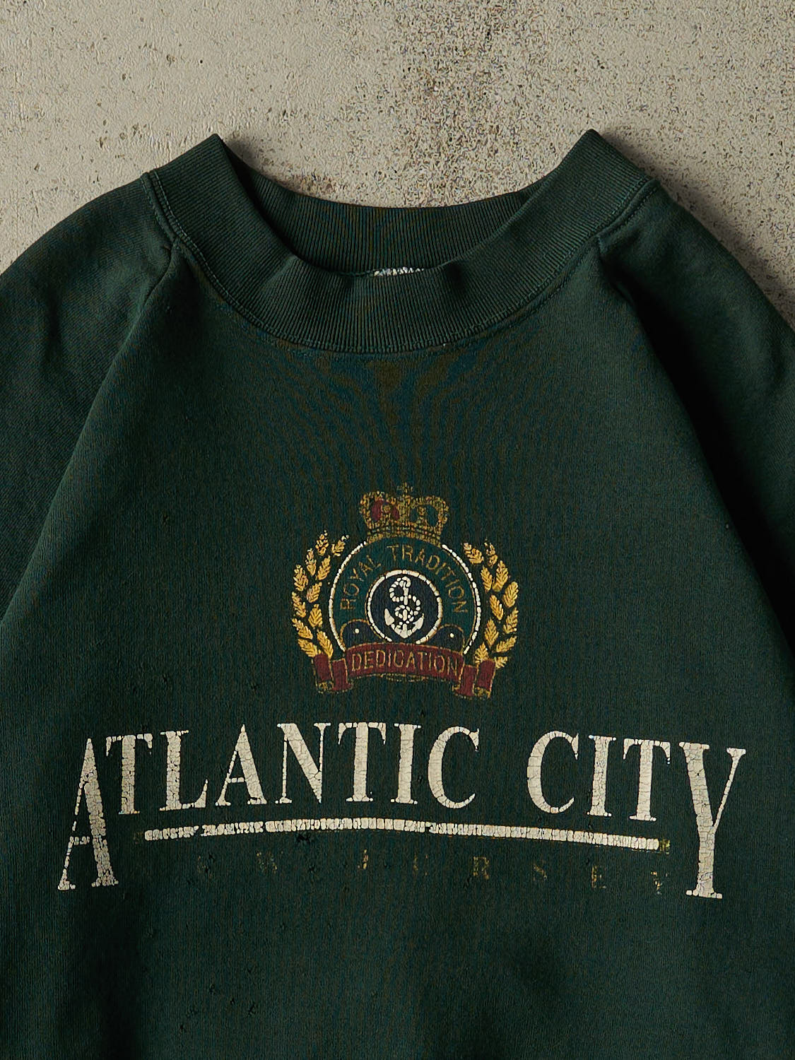 Vintage 80s Green Atlantic City New Jersey Crewneck (XL)