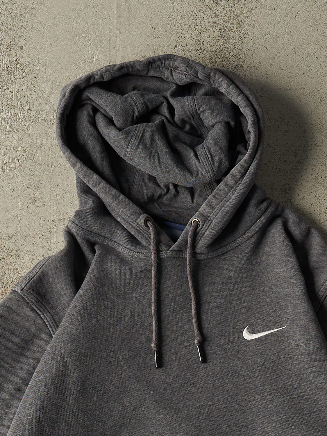 Vintage Y2K Charcoal Grey Nike Embroidered Hoodie (S/M)