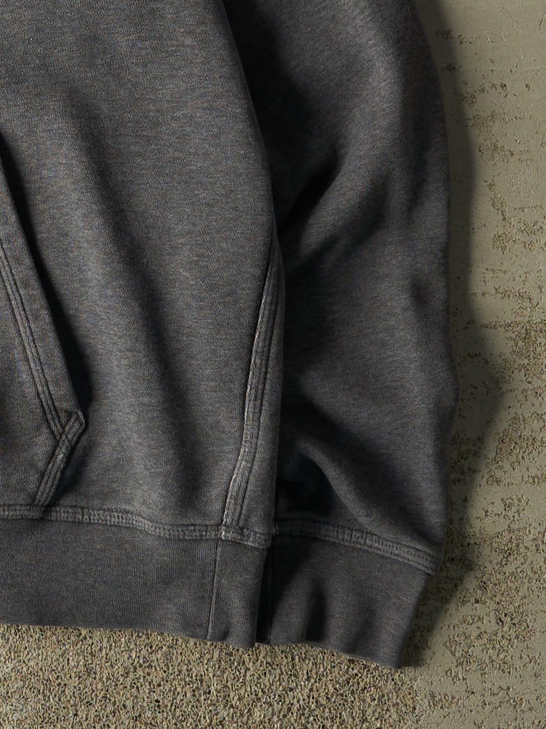 Vintage Y2K Charcoal Grey Nike Embroidered Hoodie (S/M)