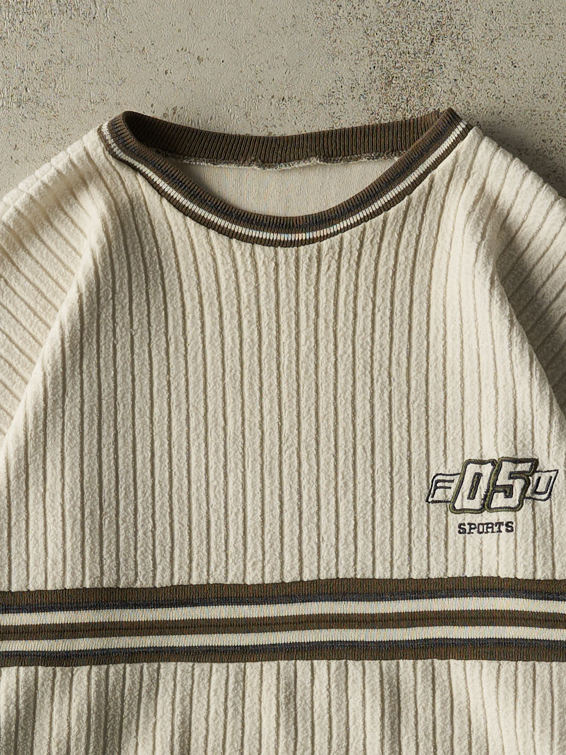 Vintage Y2K Beige Fubu Fleece Long Sleeve (XL)