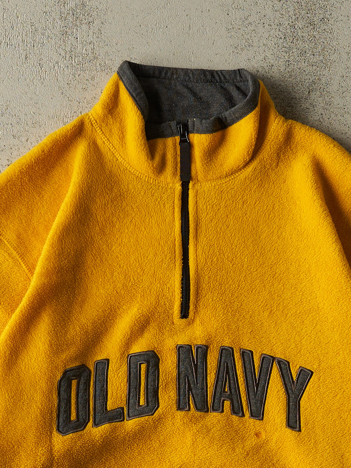 Vintage Y2K Yellow Old Navy Quarter Zip Fleece (XL)