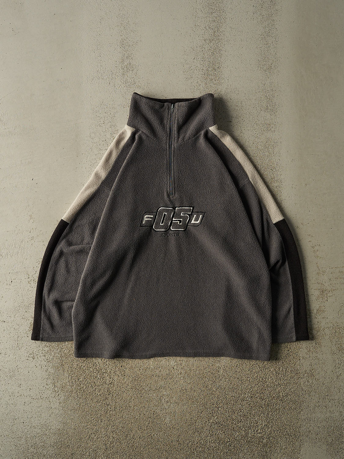 Vintage Y2K Grey Fubu Quarter Zip Fleece (L/XL)