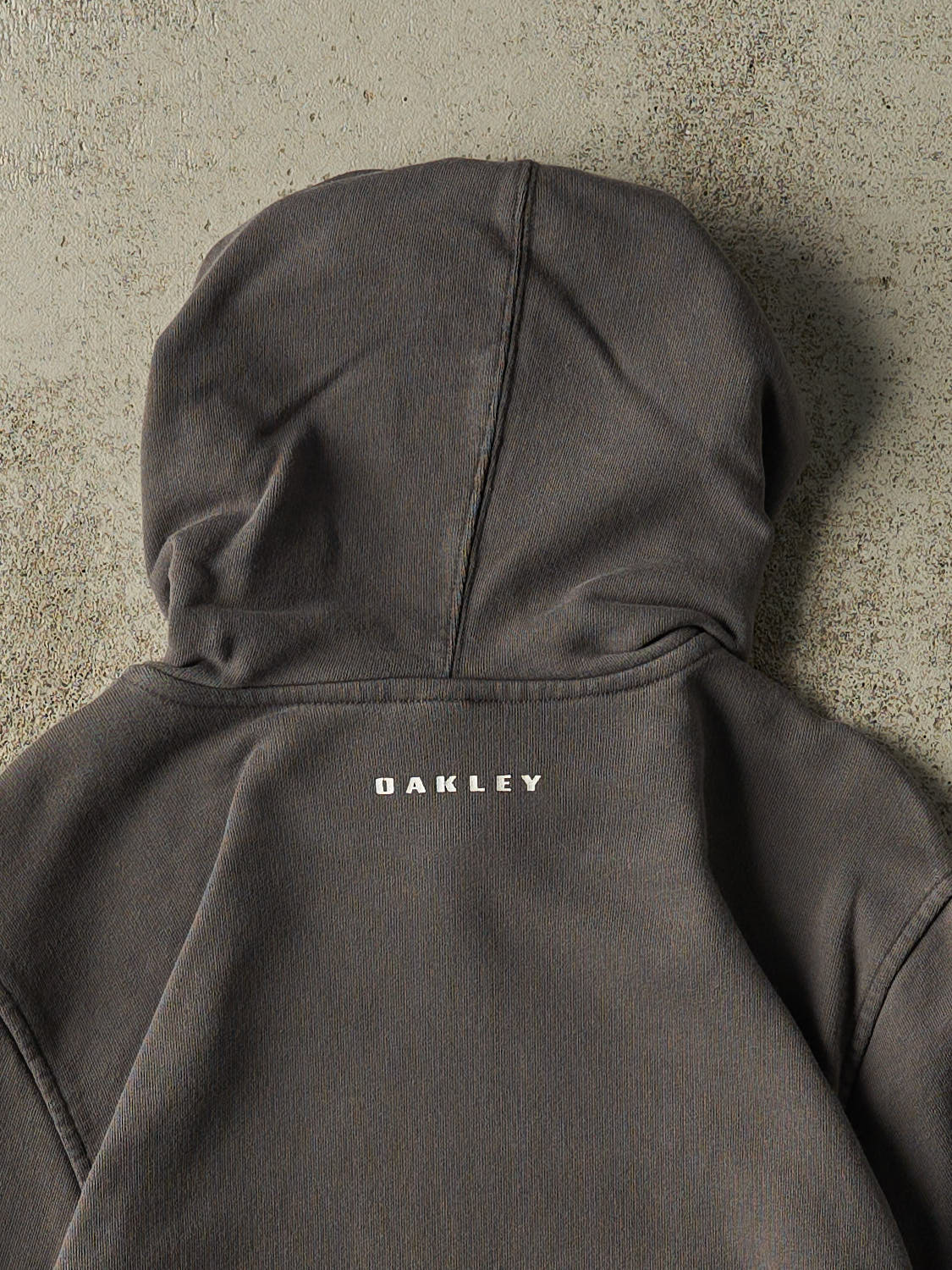 Vintage Y2K Charcoal Grey Oakley Logo Hoodie (S/M)