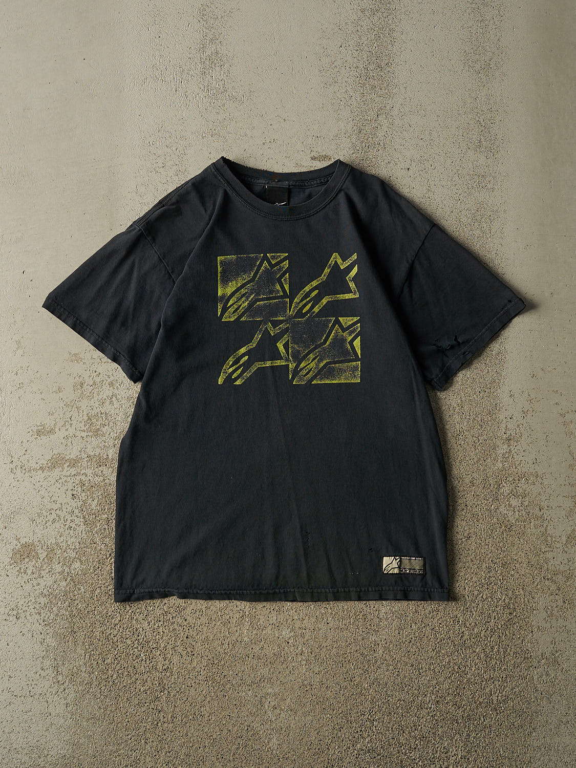 Vintage Y2K Faded Black Alpine Stars Logo Tee (M/L)