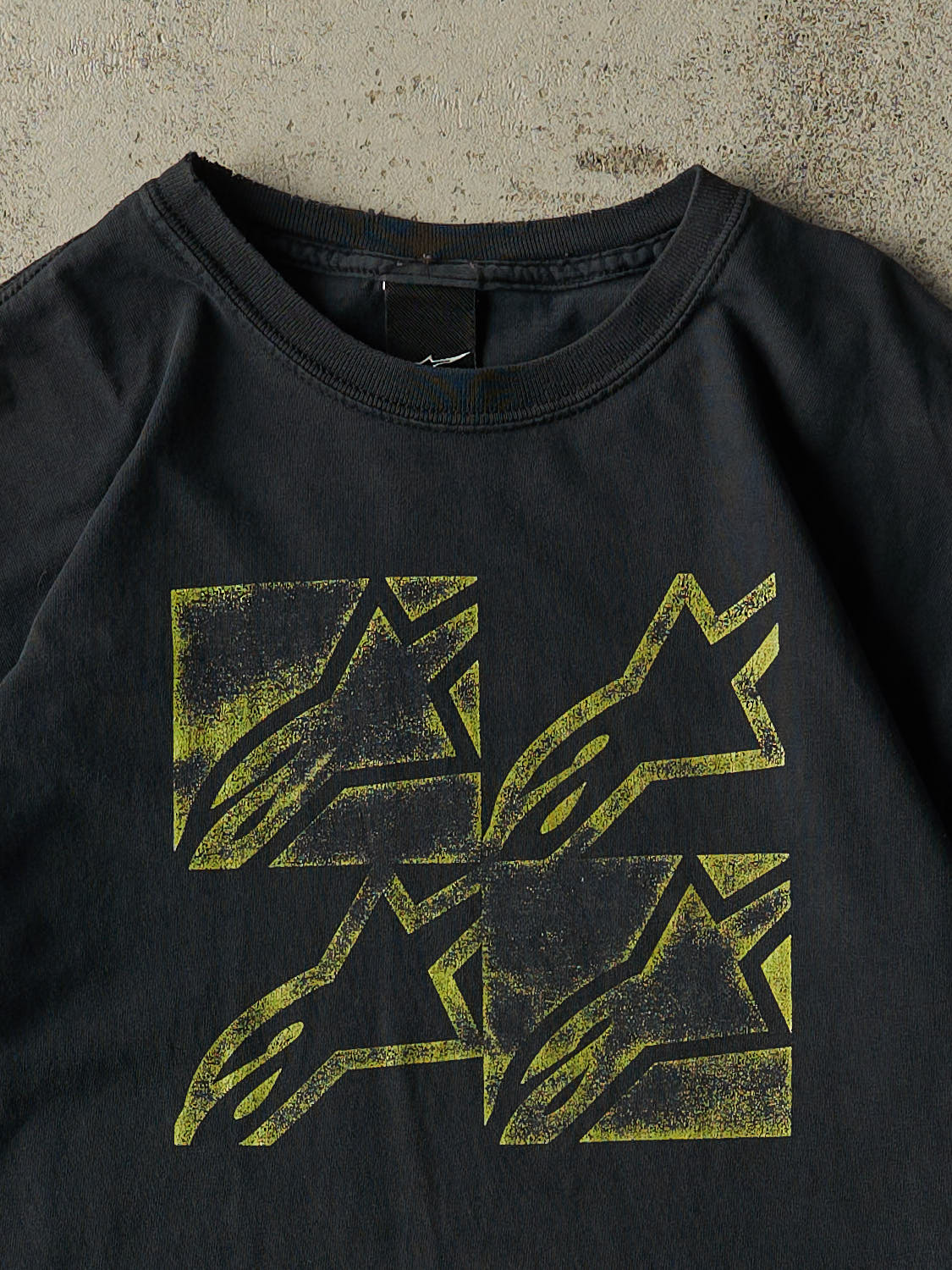Vintage Y2K Faded Black Alpine Stars Logo Tee (M/L)